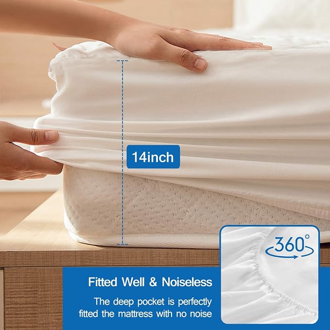 Full XL Mattress Pad Waterproof Mattress Protector, Quilted Full XL Size - Image 3