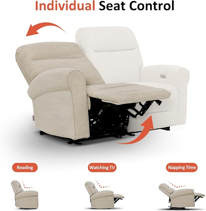 MCombo 64.6" Wall Hugger Power Loveseat Recliner Sofa - Image 8