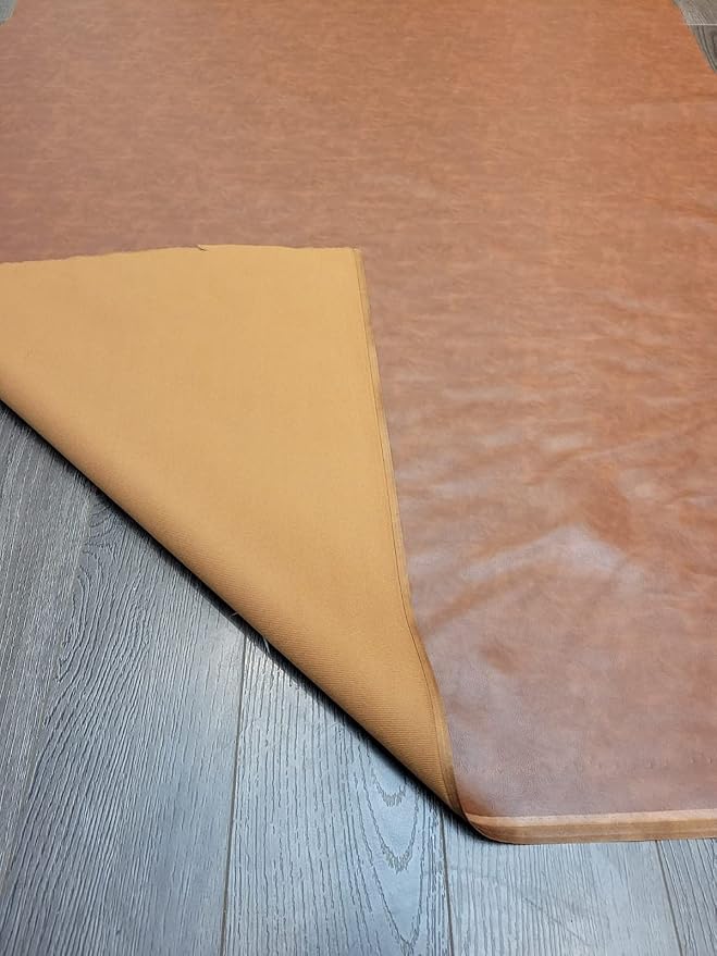 NAT Leathers | Tan Mid Brown Soft Faux Vegan Leather PU | 25 Yard Roll Cut by - Image 7