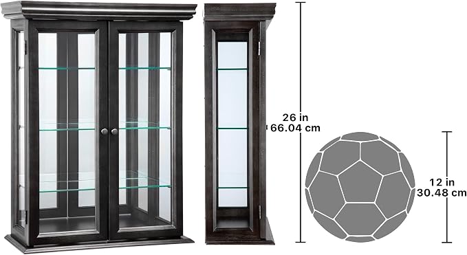 Design Toscano Country Tuscan Hardwood Wall Curio Cabinet: Ebony Black Finish - Image 2