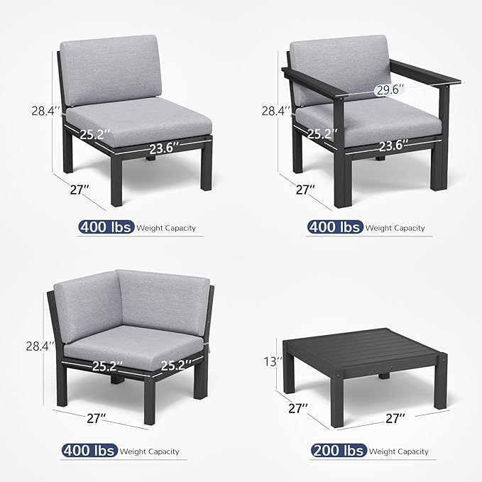 Stoog Modular Patio Sofa Set, 11-Piece Outdoor Sectional Sofa Set - Image 2