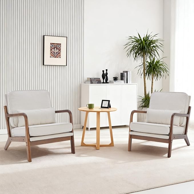 DUMOS Mid Century Modern Chair Set of 2, Accent Chair by DumosLifestyle