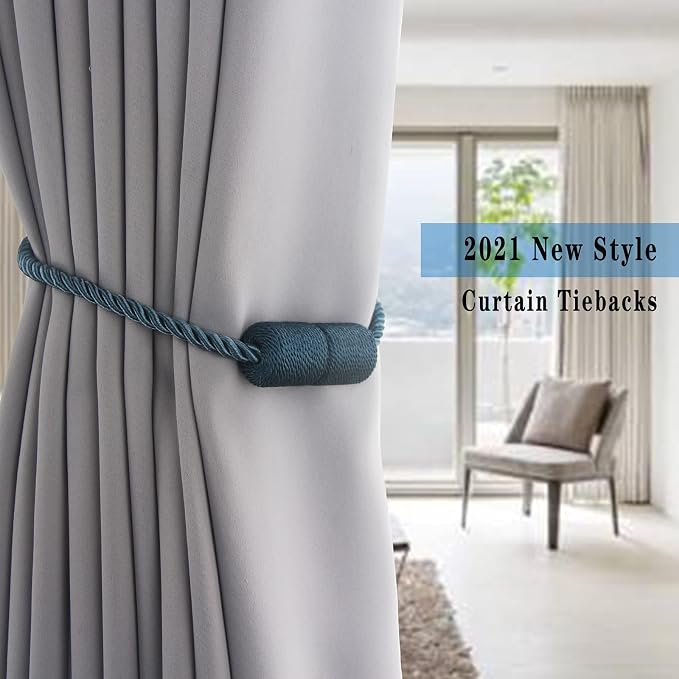 6 Pack Blue Strong Magnetic Curtain Tiebacks Outdoor Elegant Decorative Tie - Image 6