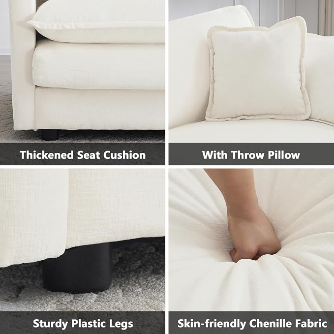 mikibama Luxury Oversized 3 Piece Sofa Set, 2 Pieces of 2 Seater and 1 Piece of - Image 5