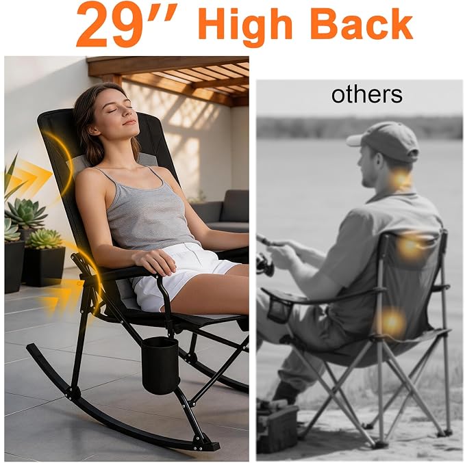 Romswi 2 Pack Rocking Camping Chair - Image 5