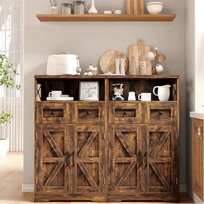 FiveWillowise Rustic Brown Farmhouse Storage Cabinet - Image 4