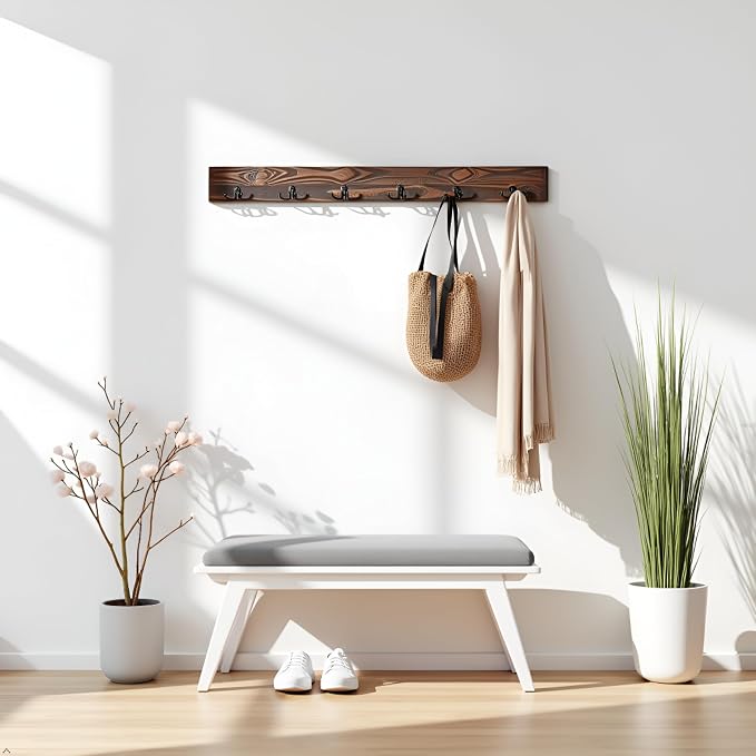 Alaterre Furniture Pomona Entryway Coat Hook – Modern Rustic 48-Inch Wall - Image 2
