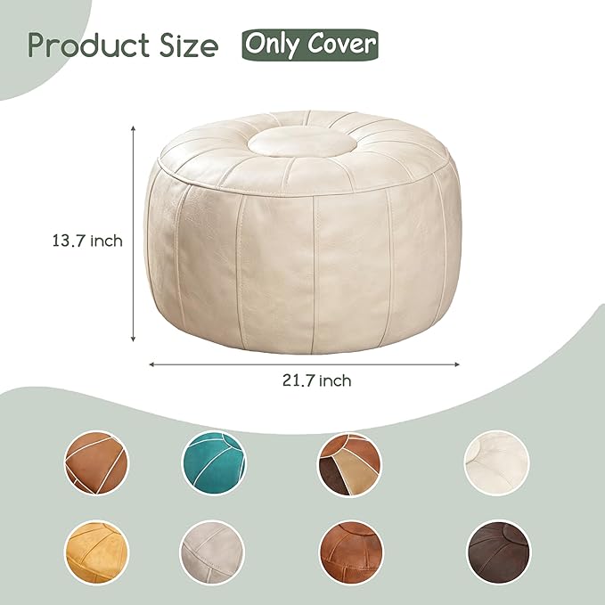 Thgonwid Unstuffed Moroccan Storage Pouf Foot Stool Ottoman Seat, No Filler - Image 3