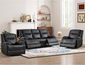 ANJ Premium Genuine Manual Reclining Sofa Set, Included Manul Recliner Chair by ANJ