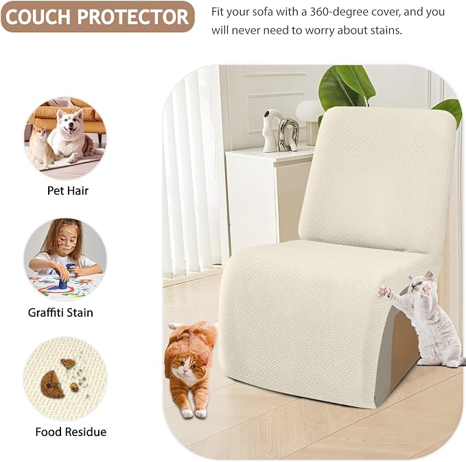 ALIECOM 100% Waterproof Recliner Sectional Couch Covers L Shape Stretch Corner - Image 6