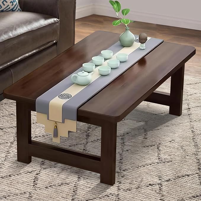 Japanese Floor Sitting Table, Folding Wood Tea Table Chabudai Japanese Coffee - Image 5
