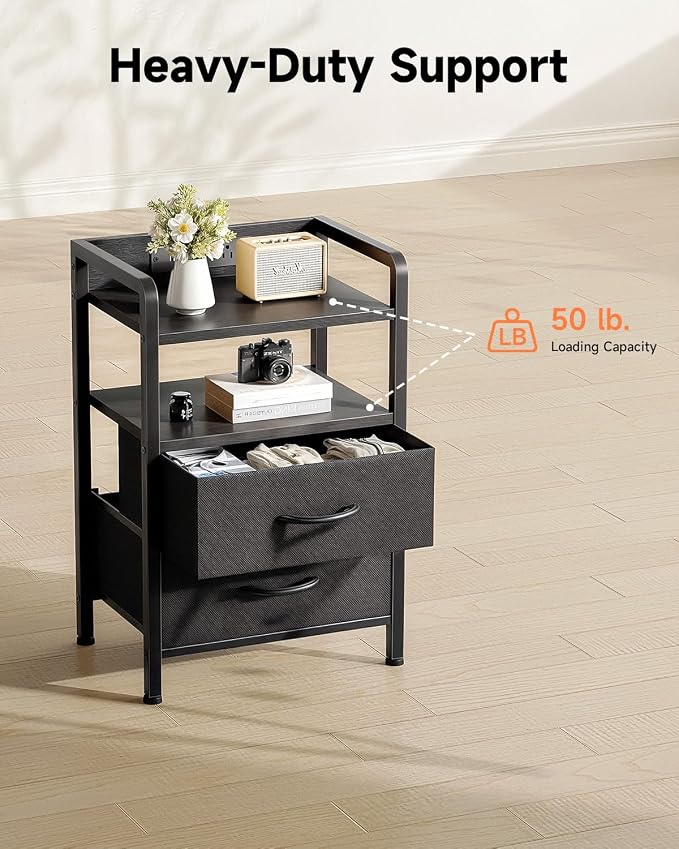 Lazzanto Night Stand Bedside Charger Bedroom - Image 7