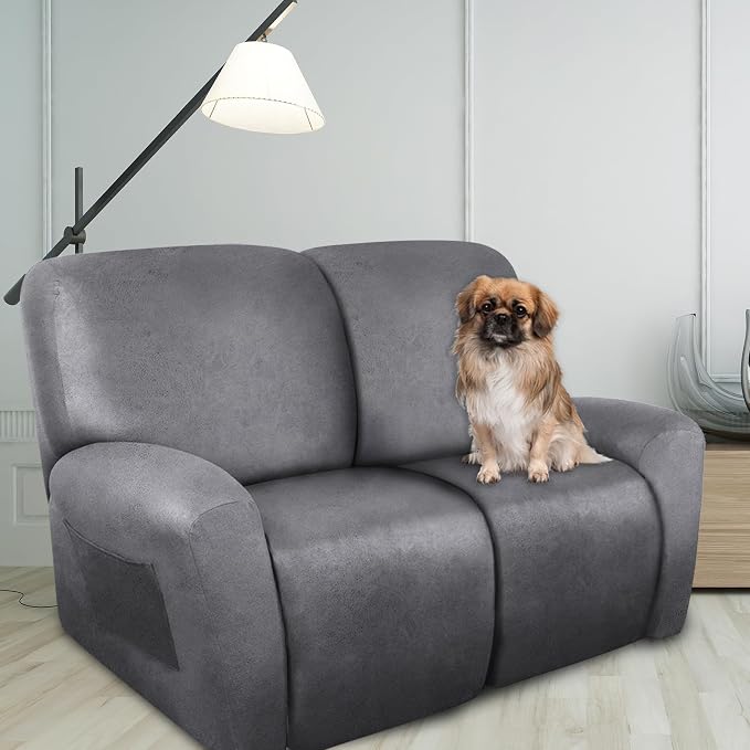 ANARACHON Loveseat Recliner Cover Leather Look Recliner Loveseat Covers - Image 2