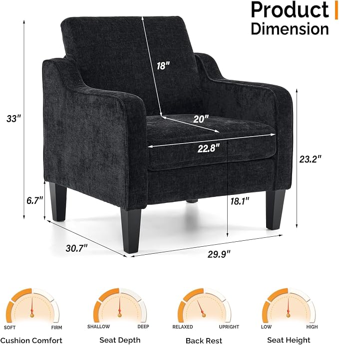 VINGLI Living Room Chairs Set of 2, Play Room - Image 3