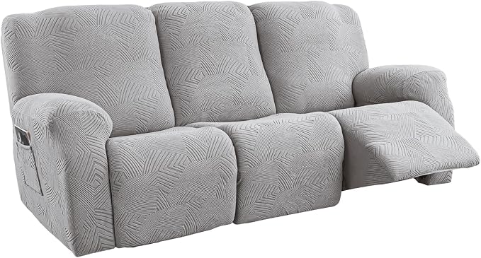 5-Piece Recliner Sofa Covers, Stretch Geometric Strokes Jacquard Recliner Sofa by Unknown