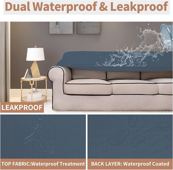 Easy-Going 100% Waterproof Loveseat Couch Cover, Dual Waterproof Sofa Cover - Image 3