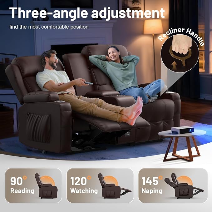 Loveseat Recliner Sofa, Home Theater Seating - Image 3