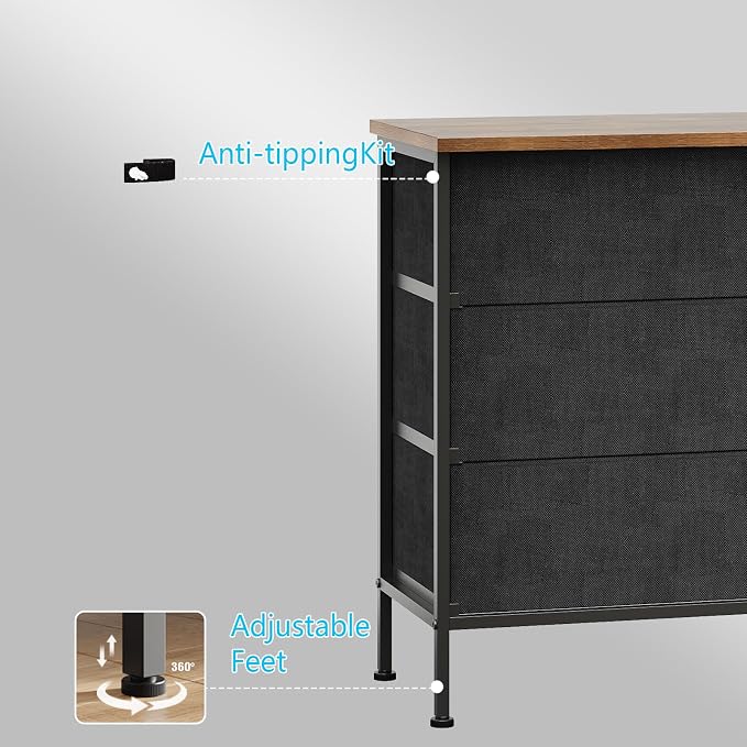 Tohomeor Dresser with Drawers for Bedroom Chest of Drawers Fabric Dresser for - Image 7