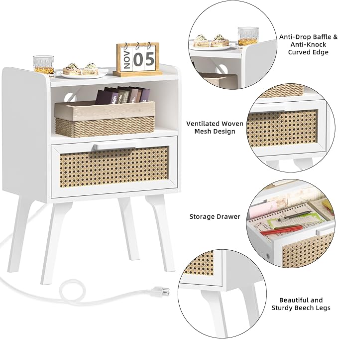 Lerliuo Rattan Nightstands Set of 2 - Image 8
