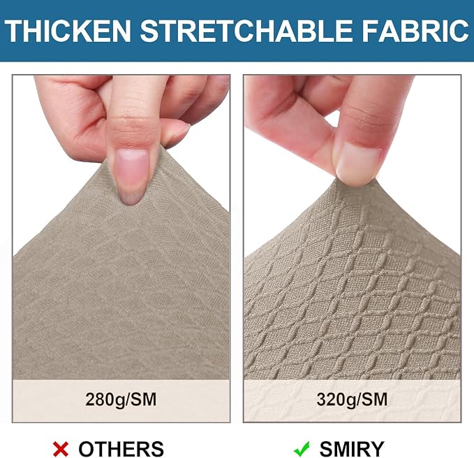 Smiry Waterproof Seat Covers for Dining Room Chairs Set of 8, Stretch Jacquard - Image 4