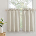 RYB HOME Bathroom Curtains Over Sink 36 inches Length, Linen Blend Semi Sheer by RYBHOME