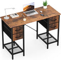 Sweetcrispy Computer Desk with Drawers, 47 Inch Home Office Bedroom Table with by Sweetcrispy