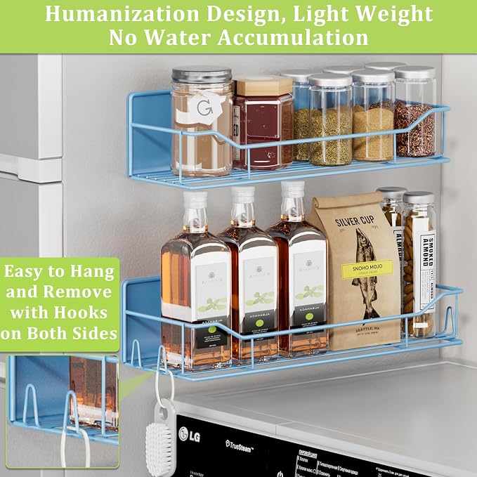 Magnetic Spice Rack for Refrigerator, 9 Pack Magnetic Fridge Shelves - Image 4
