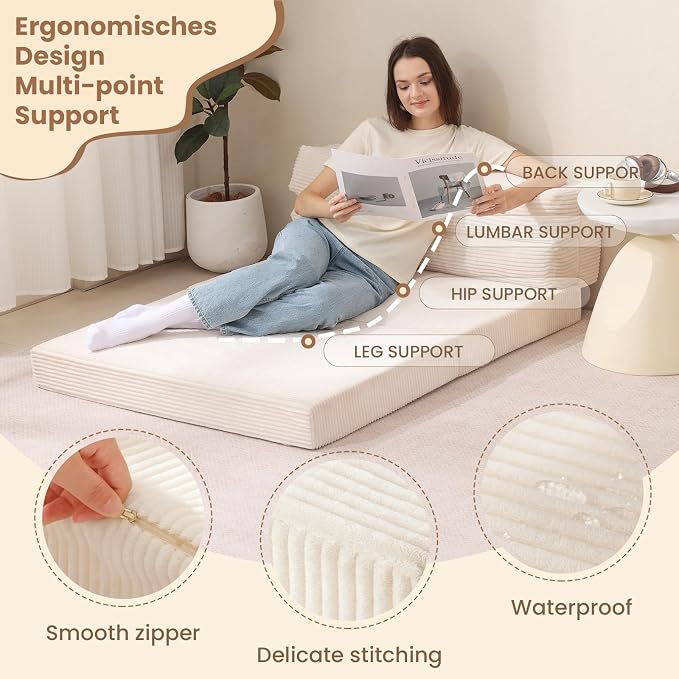 JUIKURY Folding Sofa Bed, Convertible Sleeper Chair - Image 2