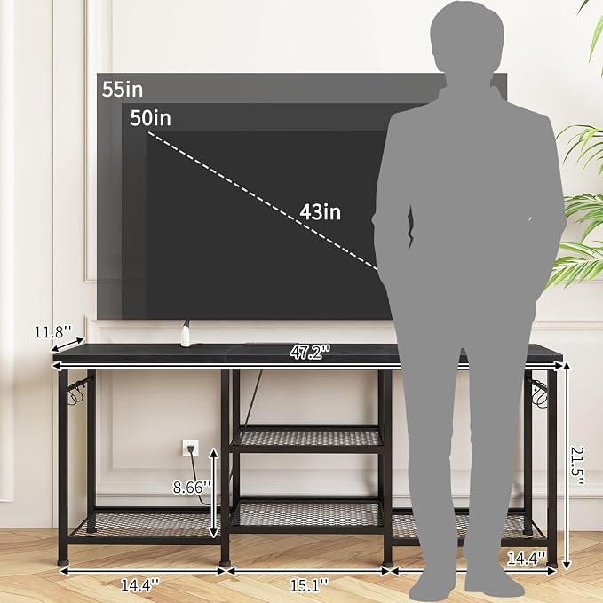YGEOMER TV Stand for Tvs Up to 55 Inch, Entertainment Center - Image 2