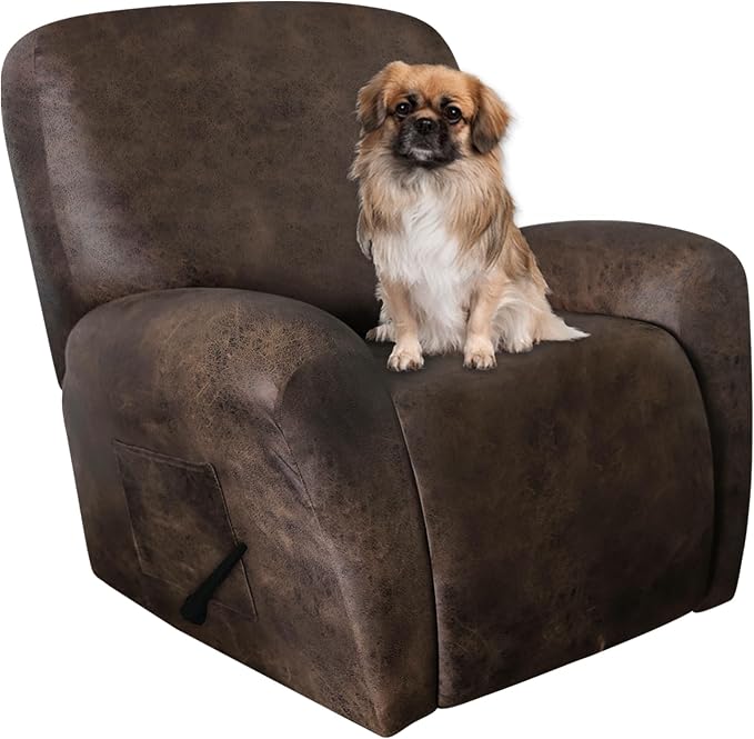 ANARACHON Leather Like Recliner Chair Covers Heavy Duty, 4 Pieces Recliner Cover by ANARACHON