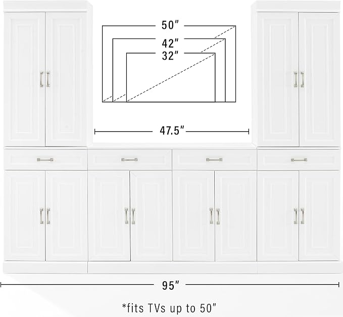 Crosley Furniture Stanton 3-Piece Traditional Sideboard Buffet Cabinet and - Image 9