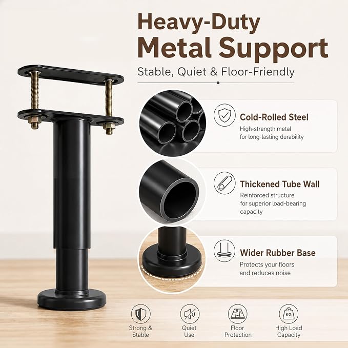 6Pcs Bed Frame Support Leg, Adjustable Height 5.8"-9", Extra Sturdy Steel Bed - Image 6