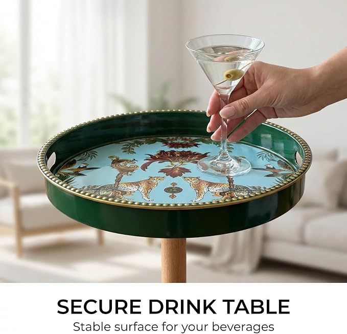Gesodant Boho Single Leg Round Side Table - Image 5