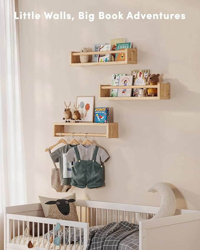 G&W Gruwald Nursery Book Shelves, Hanging Bookshelf, Wall Book Shelves - Image 5