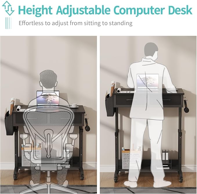 Small Portable Rolling Standing Desk - Image 5