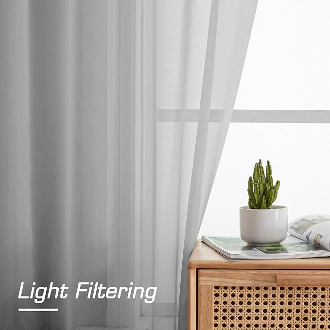 OWENIE Sheer Curtains 96 inches Long - Image 3