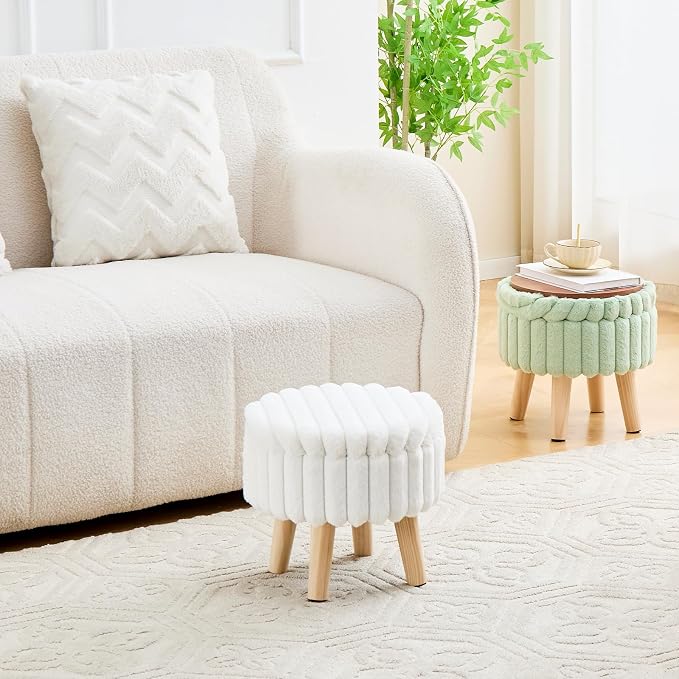Wimarsbon Storage Ottoman, Modern Round Footrest - Image 8
