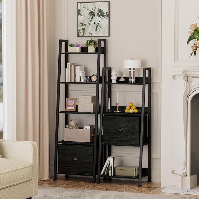 Furologee 4-Tier Ladder Shelf, Ladder Bookshelf - Image 2