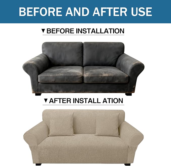 Loveseat Slipcover with 2 Pillow Cover - Image 8