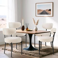 DUMOS Dining Chairs Set of 2, Mid Century Modern Chair Round Upholstered Curved by DumosLifestyle