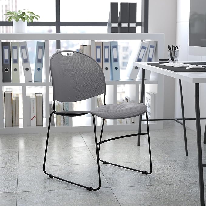 Flash Furniture 5 Pack HERCULES Series 880 lb. Capacity Gray Ultra-Compact - Image 2