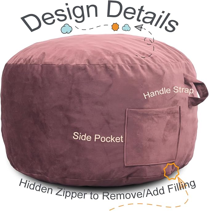 Bean Bag Chairs, Memory Foam Stuffing Bean Bag Chair - Image 3
