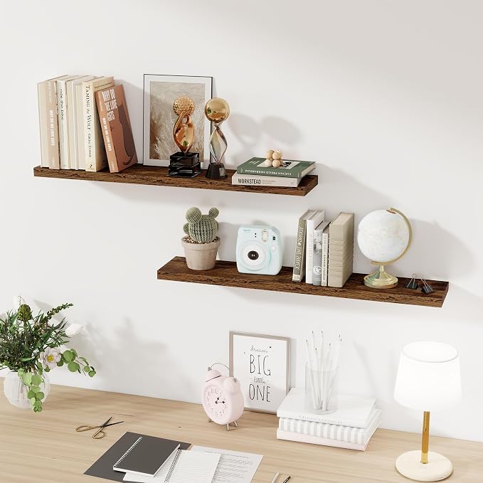 36Inch Floating Shelves for Wall 2 Pack Wood Shelves for Kitchen, Bedroom Wall - Image 7