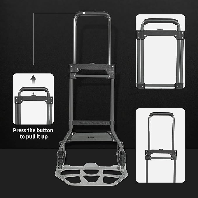 Leeyoung Folding Hand Truck and Dolly, 264 Lb Capacity Heavy-Duty Luggage - Image 7