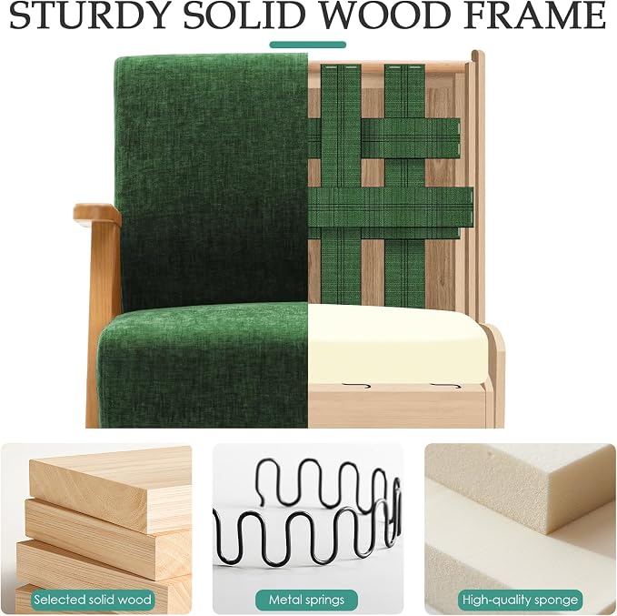 2 Pcs Home Accent Chair Mid Century Modern Accent Chair - Image 4