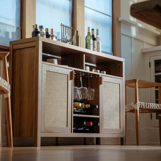 SICOTAS 51" Coffee Bar Cabinet Bar Cart - Image 9