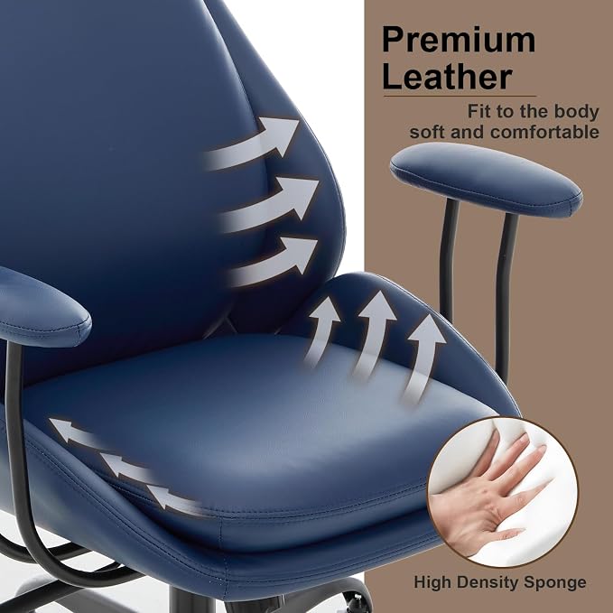 E-Motie Office Chair, Leather Desk Chair - Image 8