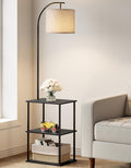 PARTPHONER Floor Lamp with Table, Night Stand with Lamp, Narrow Side Table with by PARTPHONER