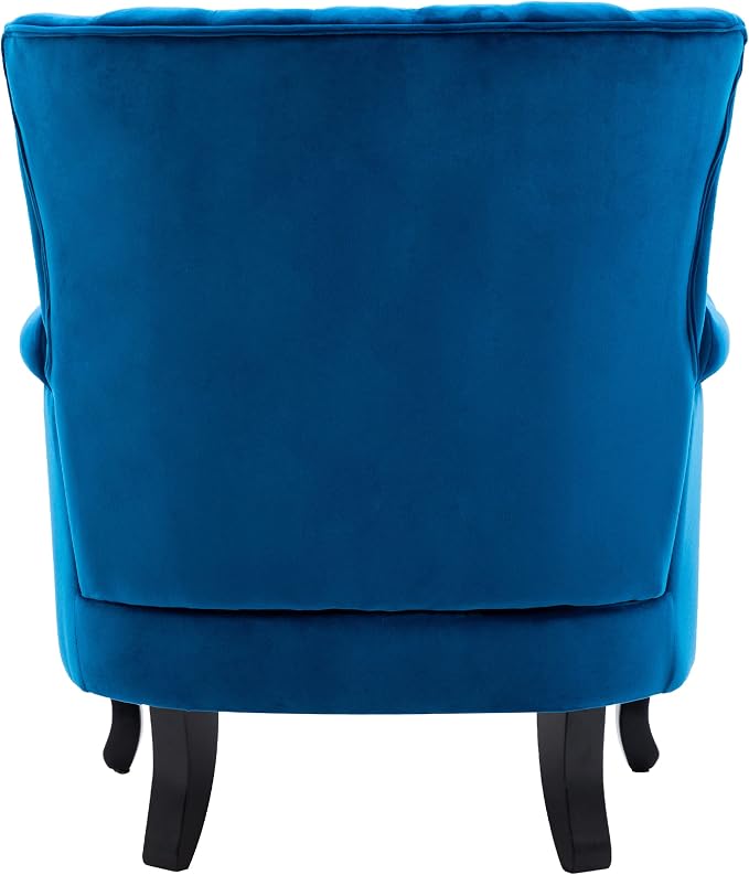 Mid Century Accent Chair Modern Tufted Wingback Armchair Club Chair Velvet - Image 5