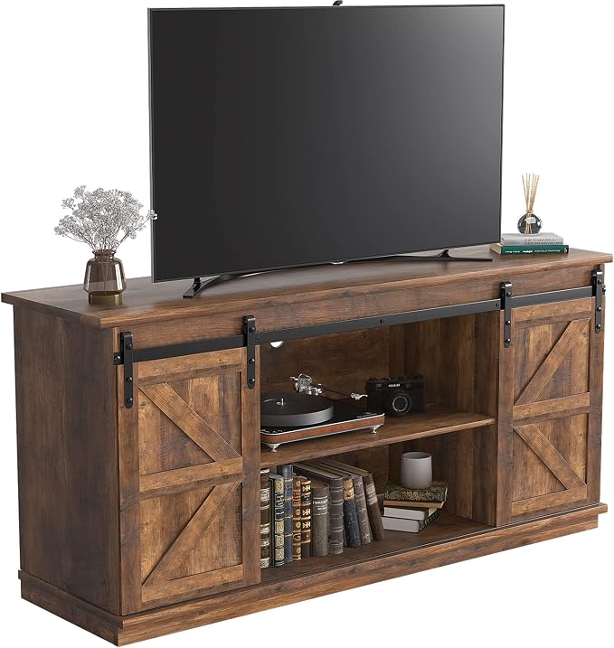 JUMMICO TV Stand for 65 Inch TV, Entertainment Center - Image 7